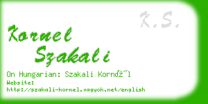 kornel szakali business card